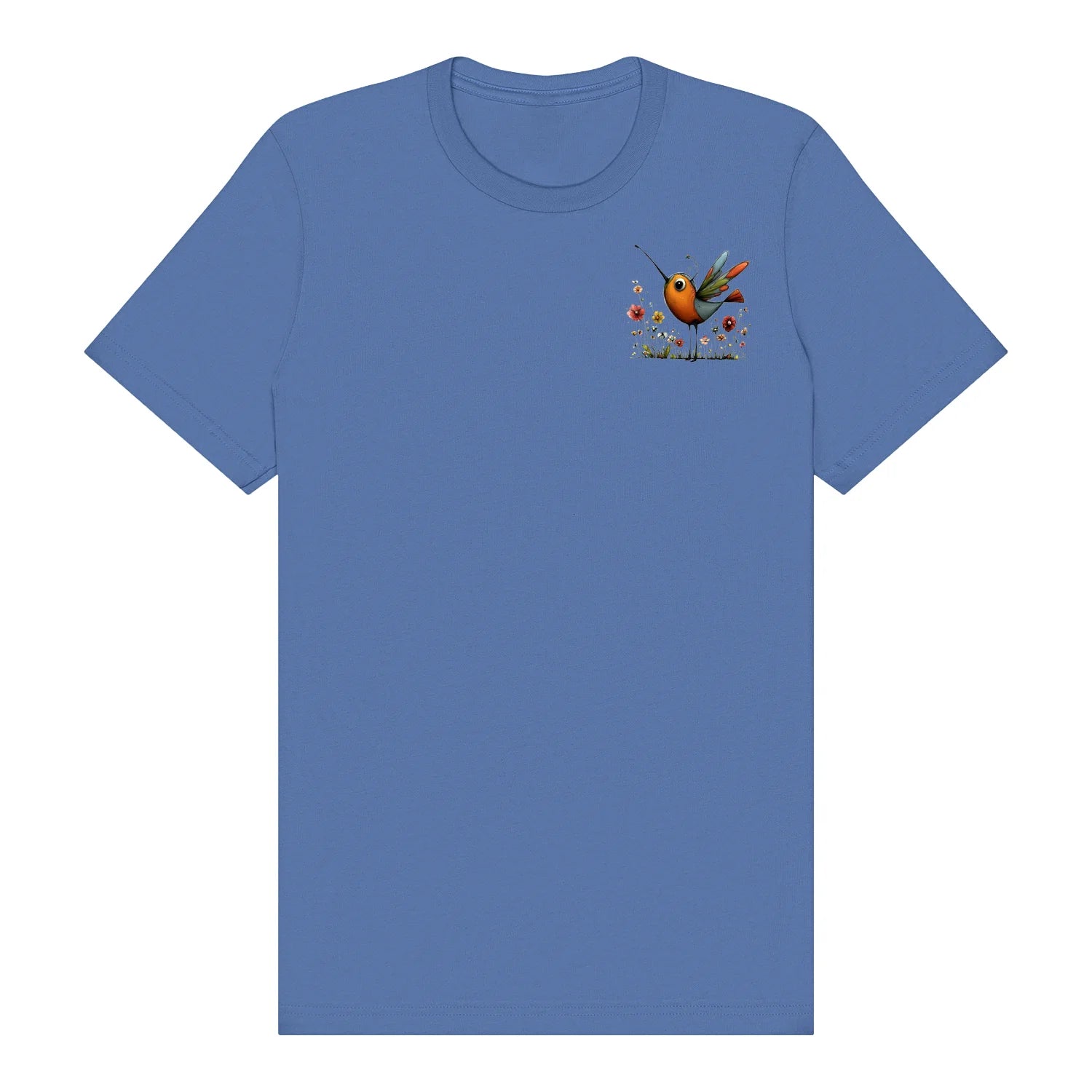 T-shirt Quirky Bird graphic 0044 - Columbia Blue
