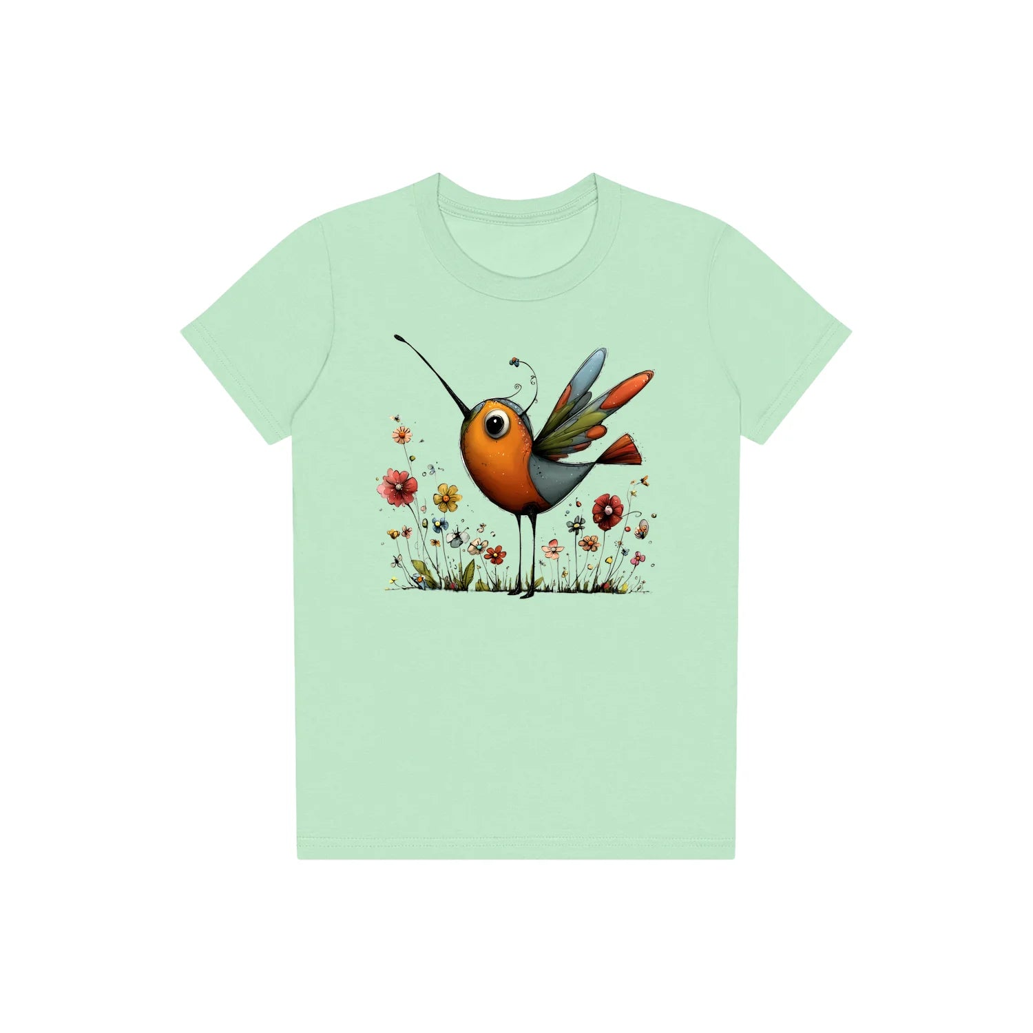 T-shirt Quirky Bird graphic 0044 - Mint