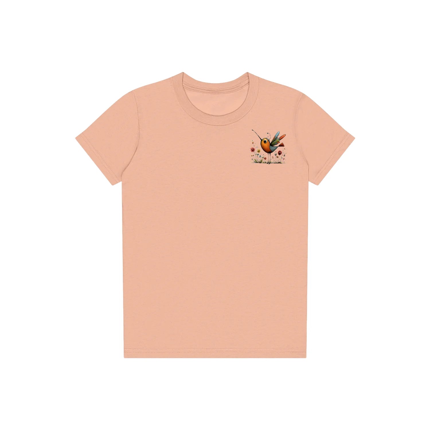 T-shirt Quirky Bird graphic 0044 - Peach