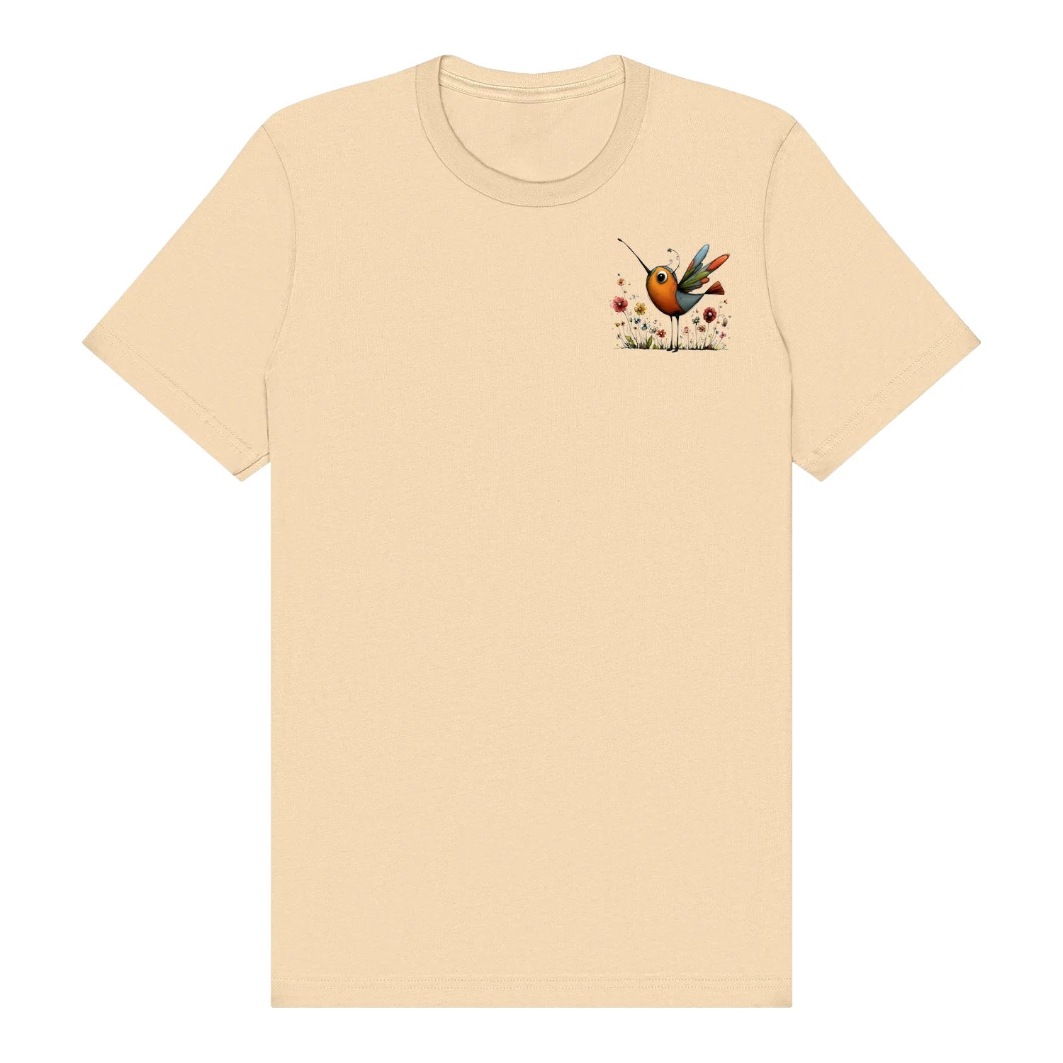 T-shirt Quirky Bird graphic 0044 - Soft Cream
