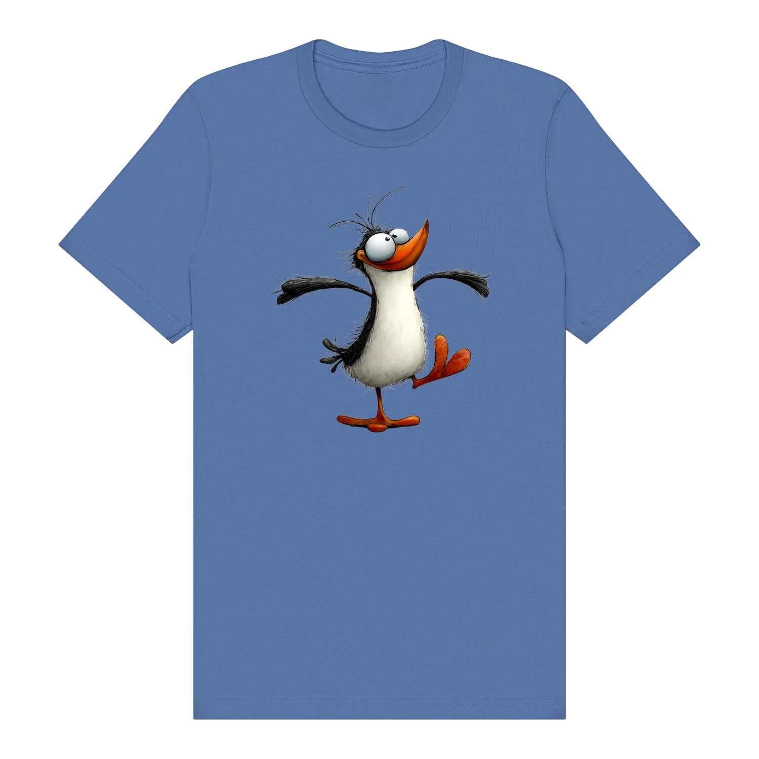 T-shirt Quirky Bird graphic 0045 - Columbia Blue