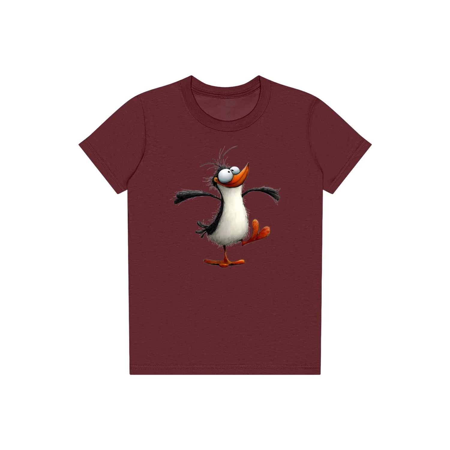 T-shirt Quirky Bird graphic 0045 - Maroon