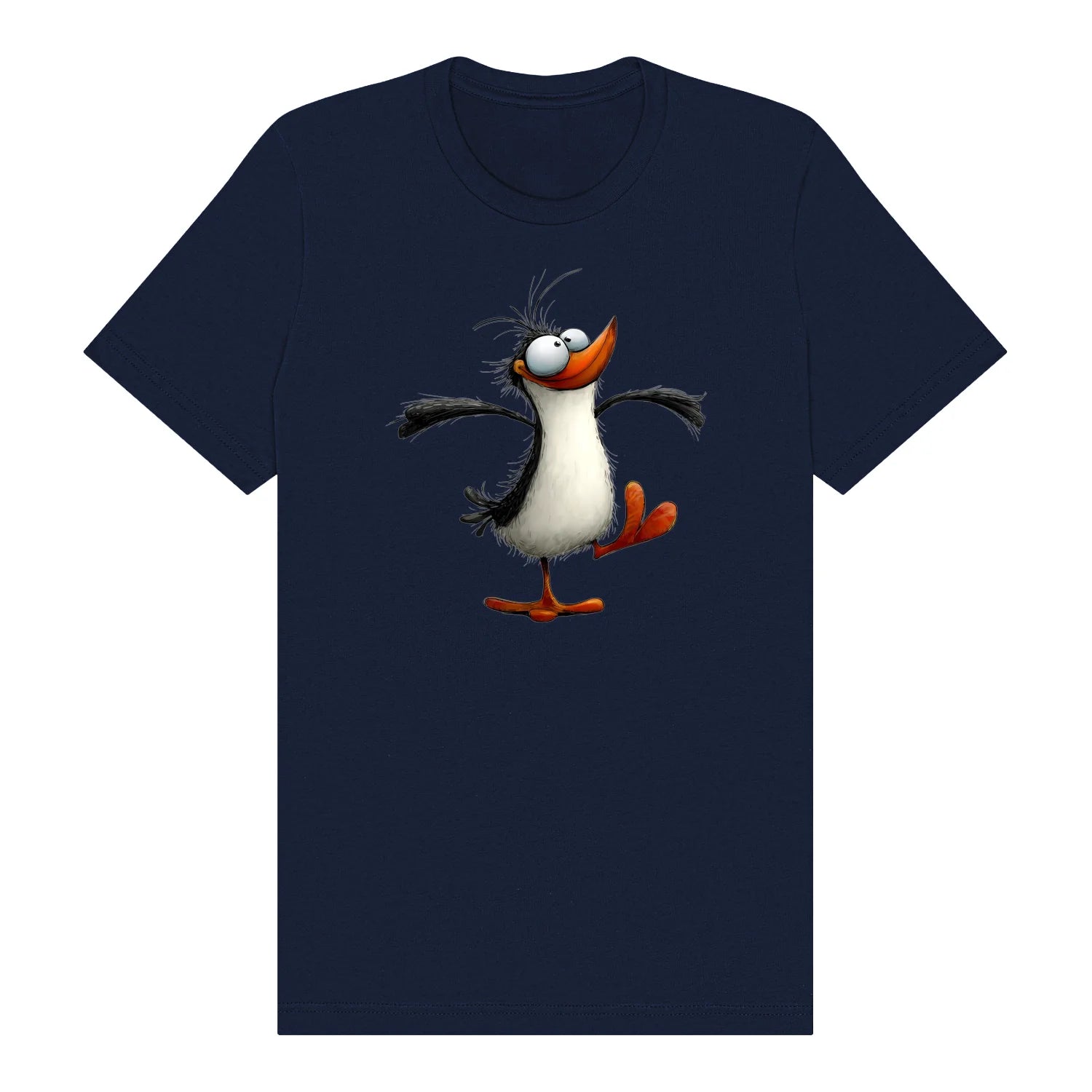 T-shirt Quirky Bird graphic 0045 - Navy