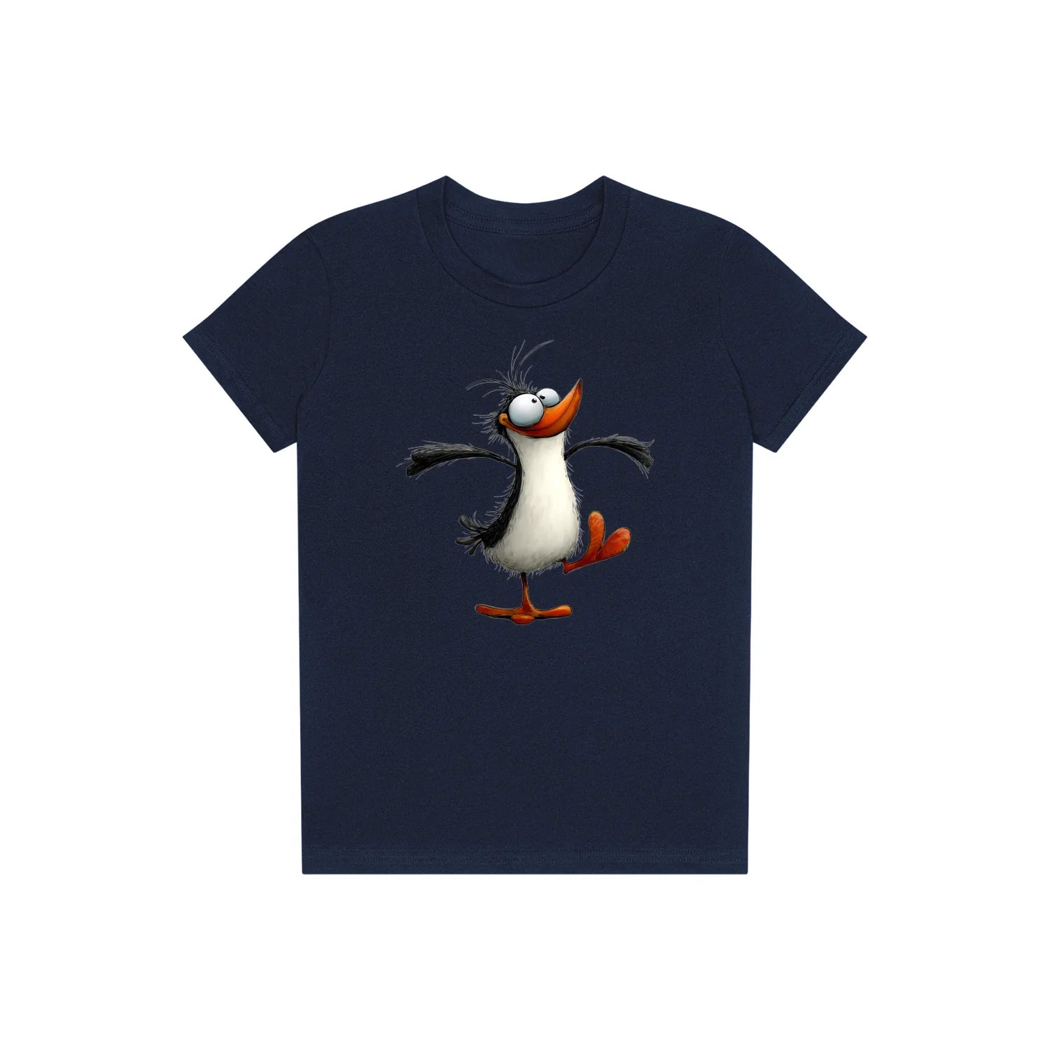 T-shirt Quirky Bird graphic 0045 - Navy
