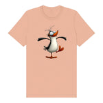 T-shirt Quirky Bird graphic 0045 - Peach
