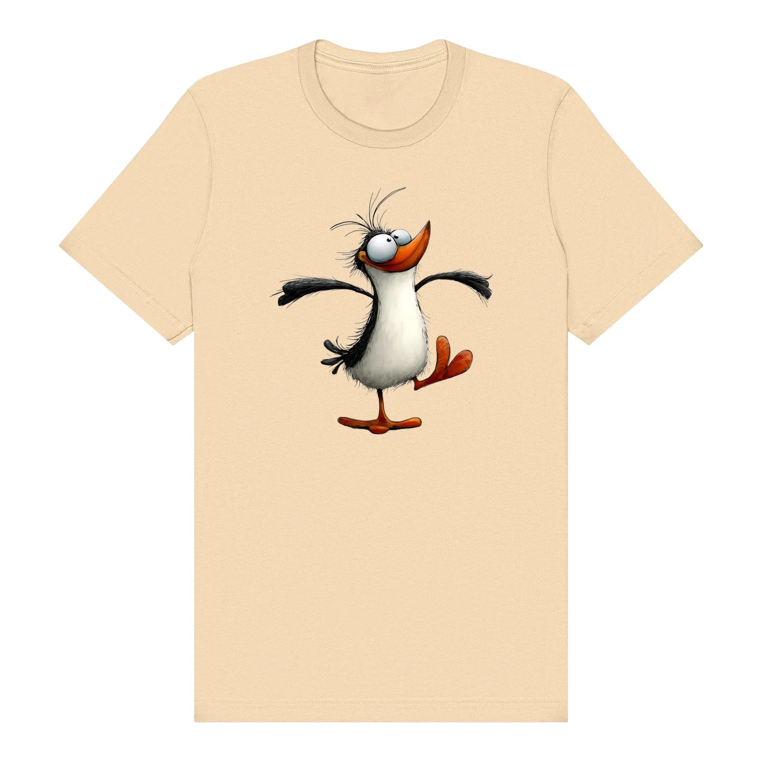 T-shirt Quirky Bird graphic 0045 - Soft Cream