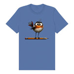 T-shirt Quirky Bird graphic 0046 - Columbia Blue