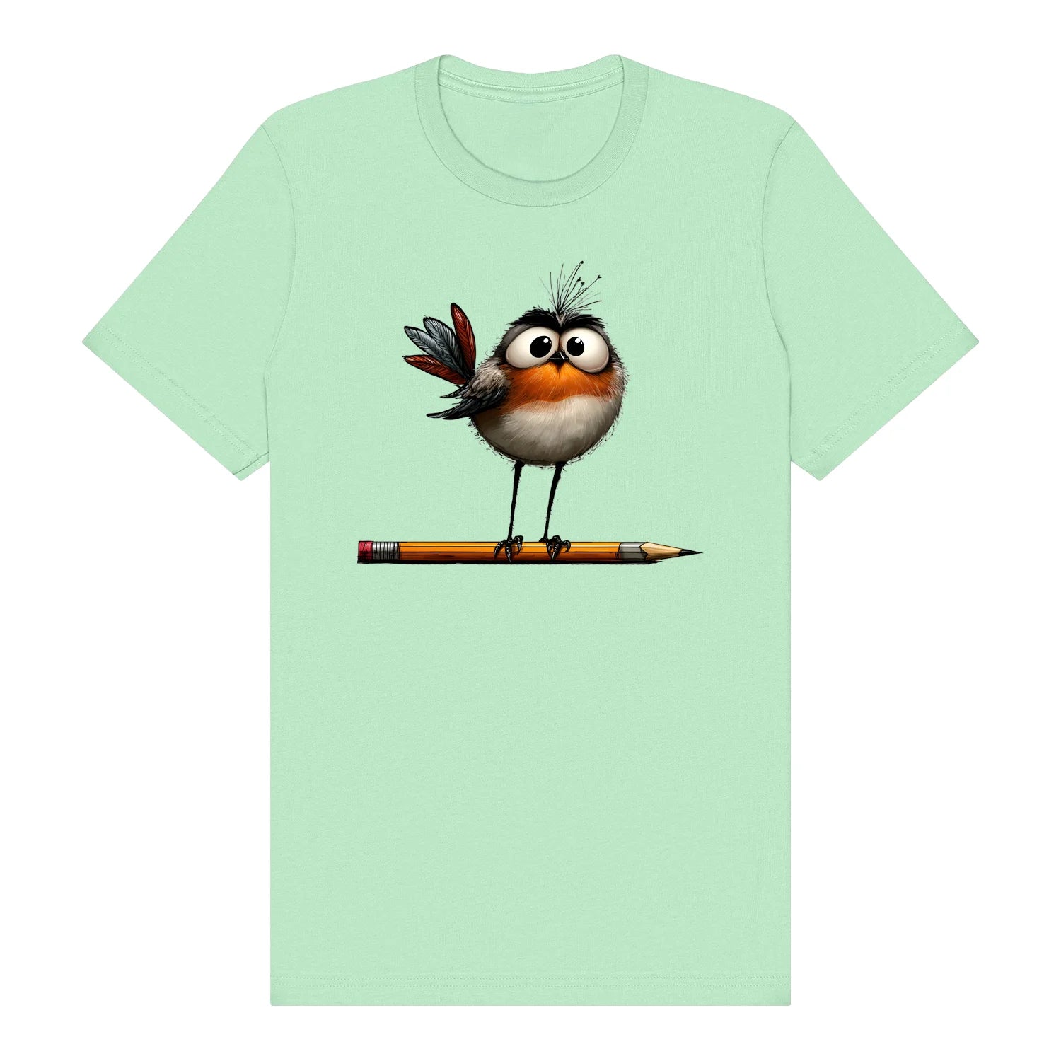 T-shirt Quirky Bird graphic 0046 - Mint