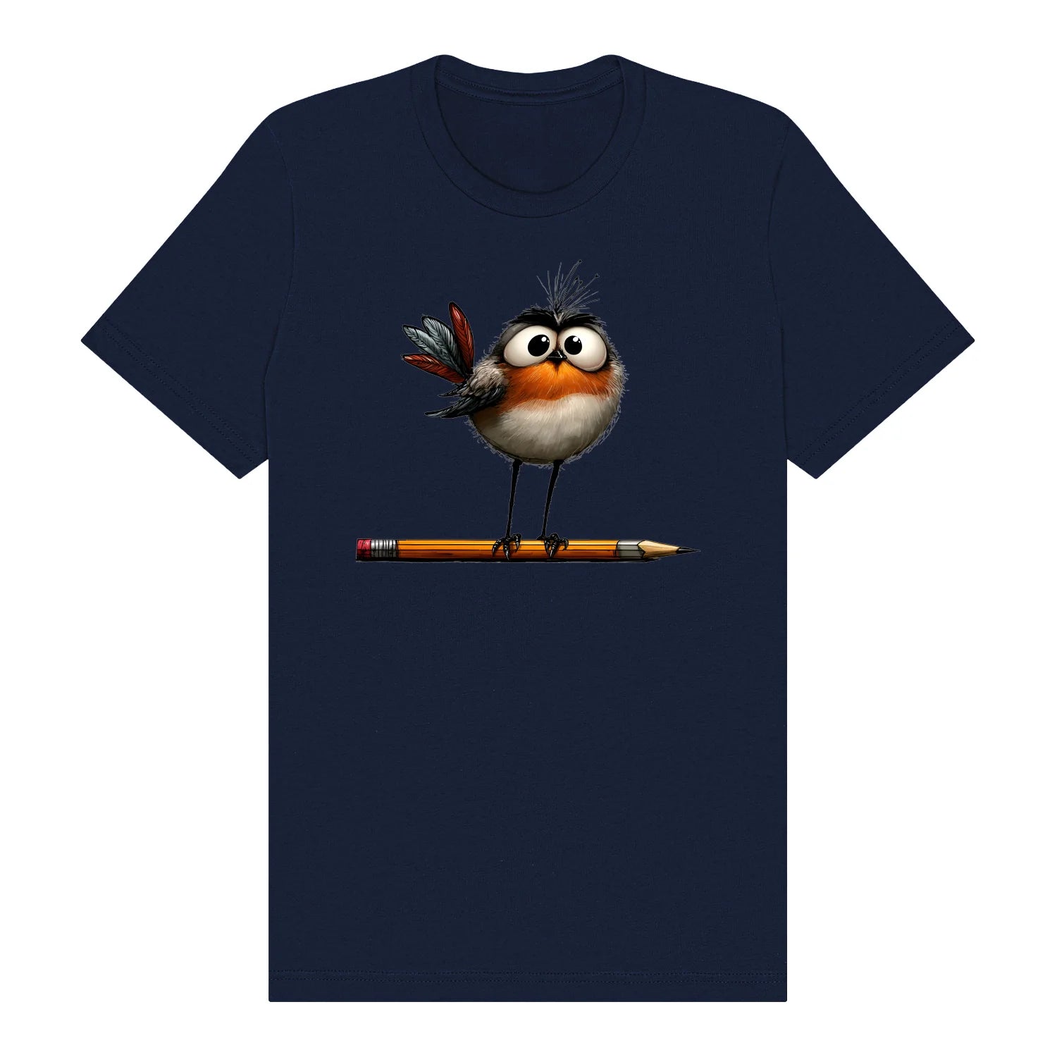 T-shirt Quirky Bird graphic 0046 - Navy
