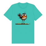 T-shirt Quirky Bird graphic 0046 - Teal