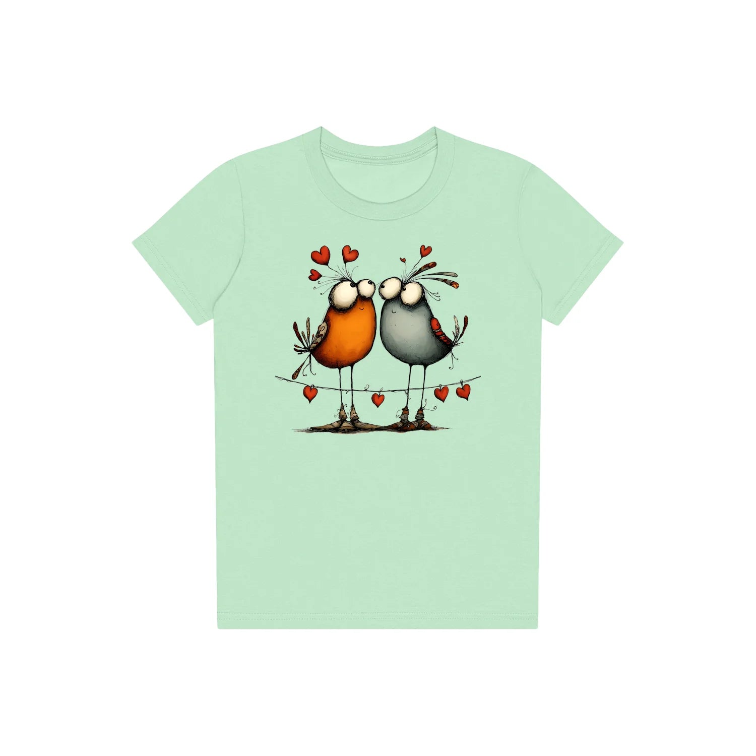 T-shirt Quirky Bird graphic 0047 - Mint