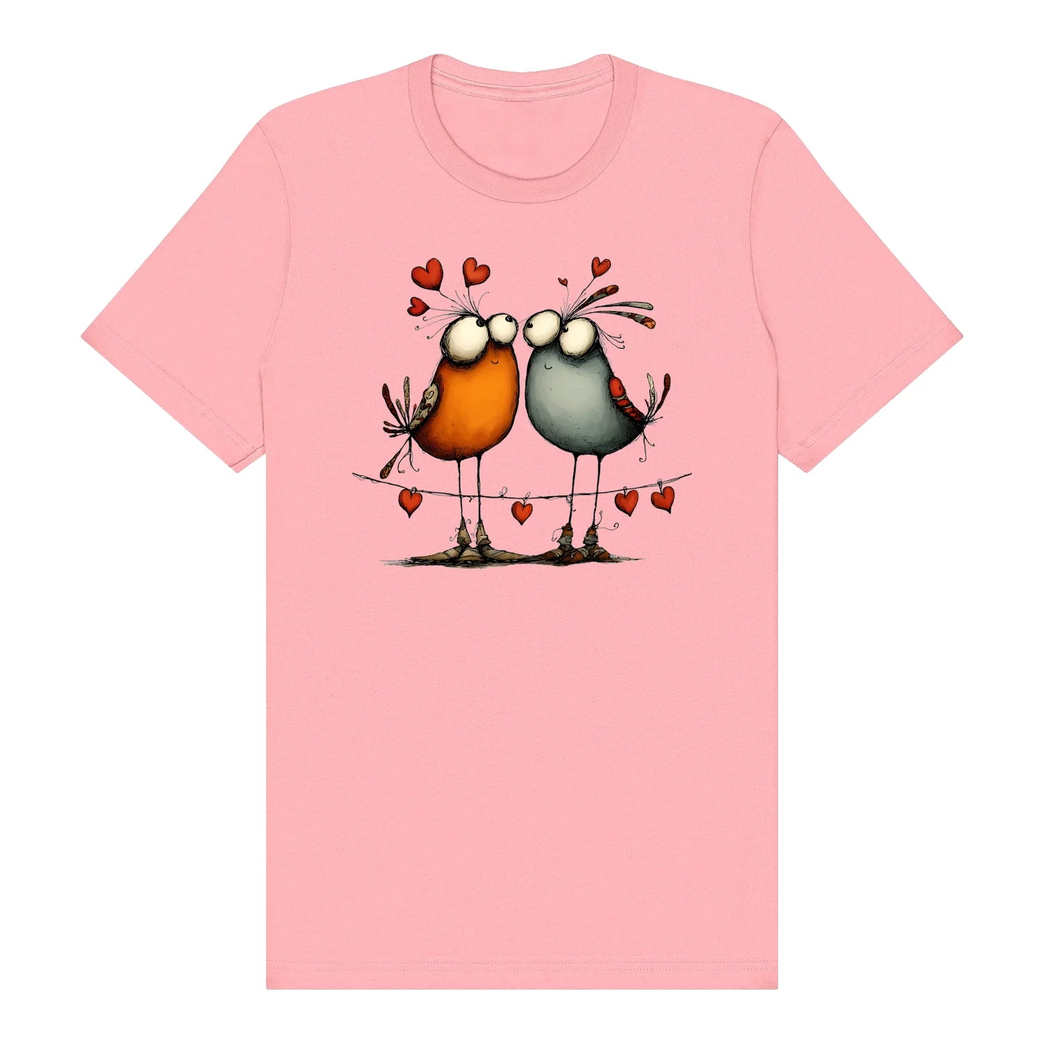 T-shirt Quirky Bird graphic 0047 - Pink