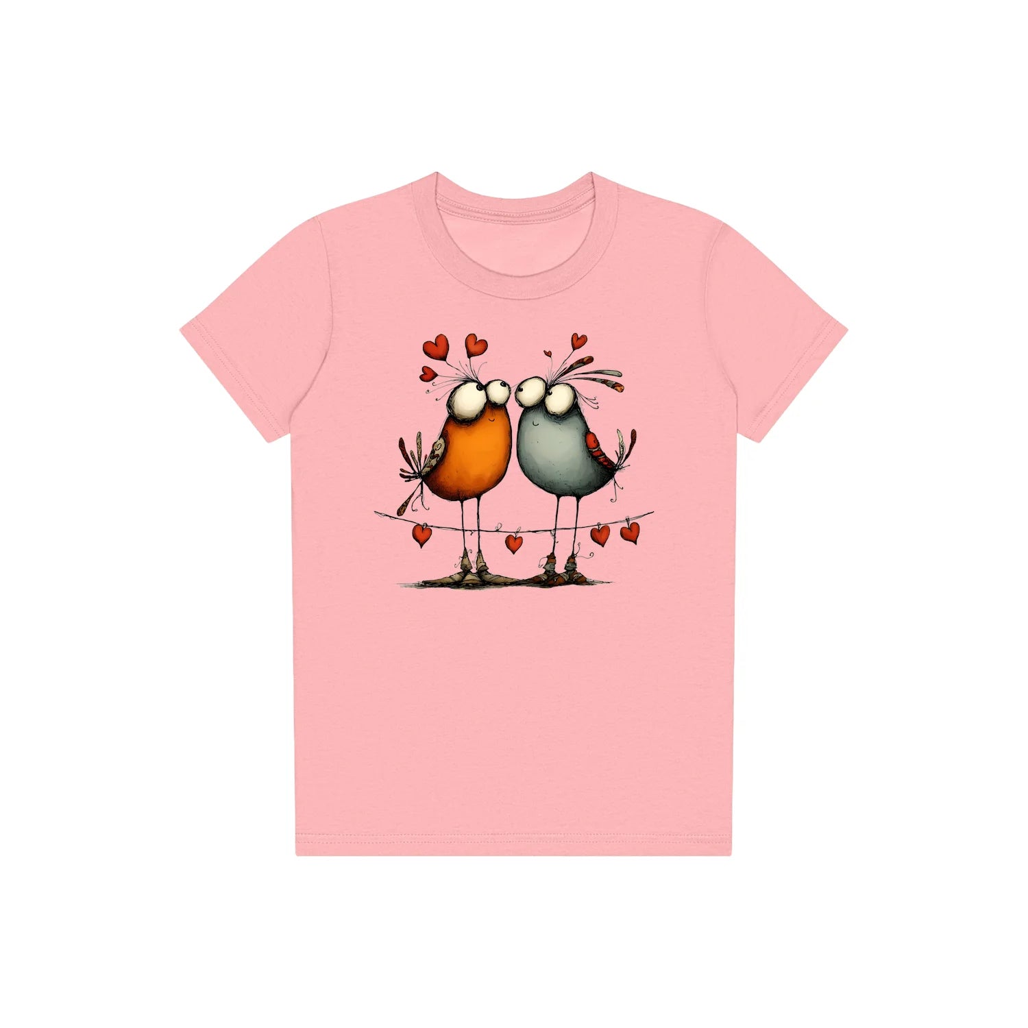 T-shirt Quirky Bird graphic 0047 - Pink