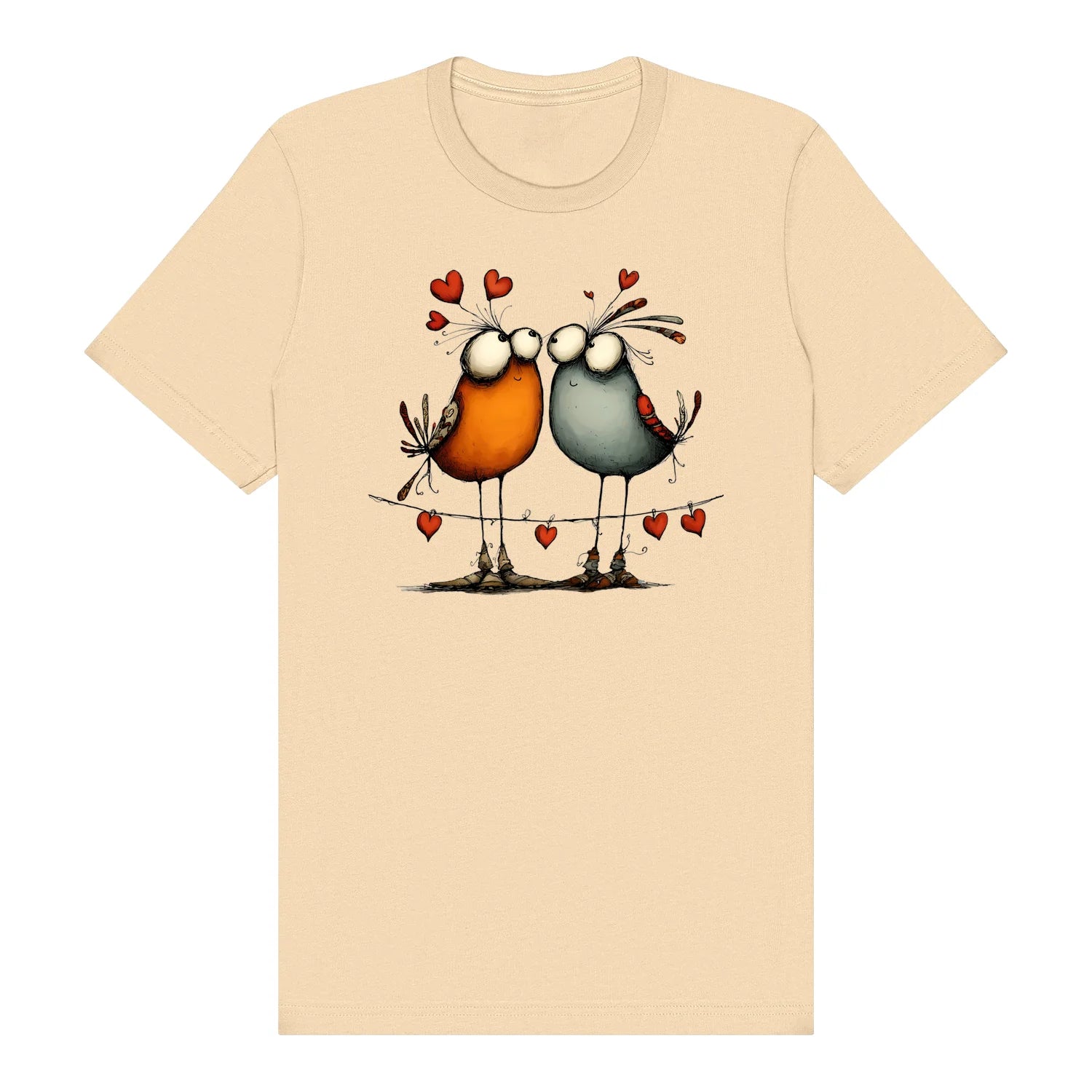T-shirt Quirky Bird graphic 0047 - Soft Cream