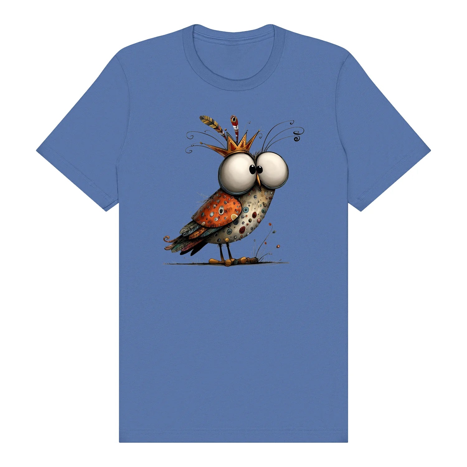 T-shirt Quirky Bird graphic 0048 - Columbia Blue