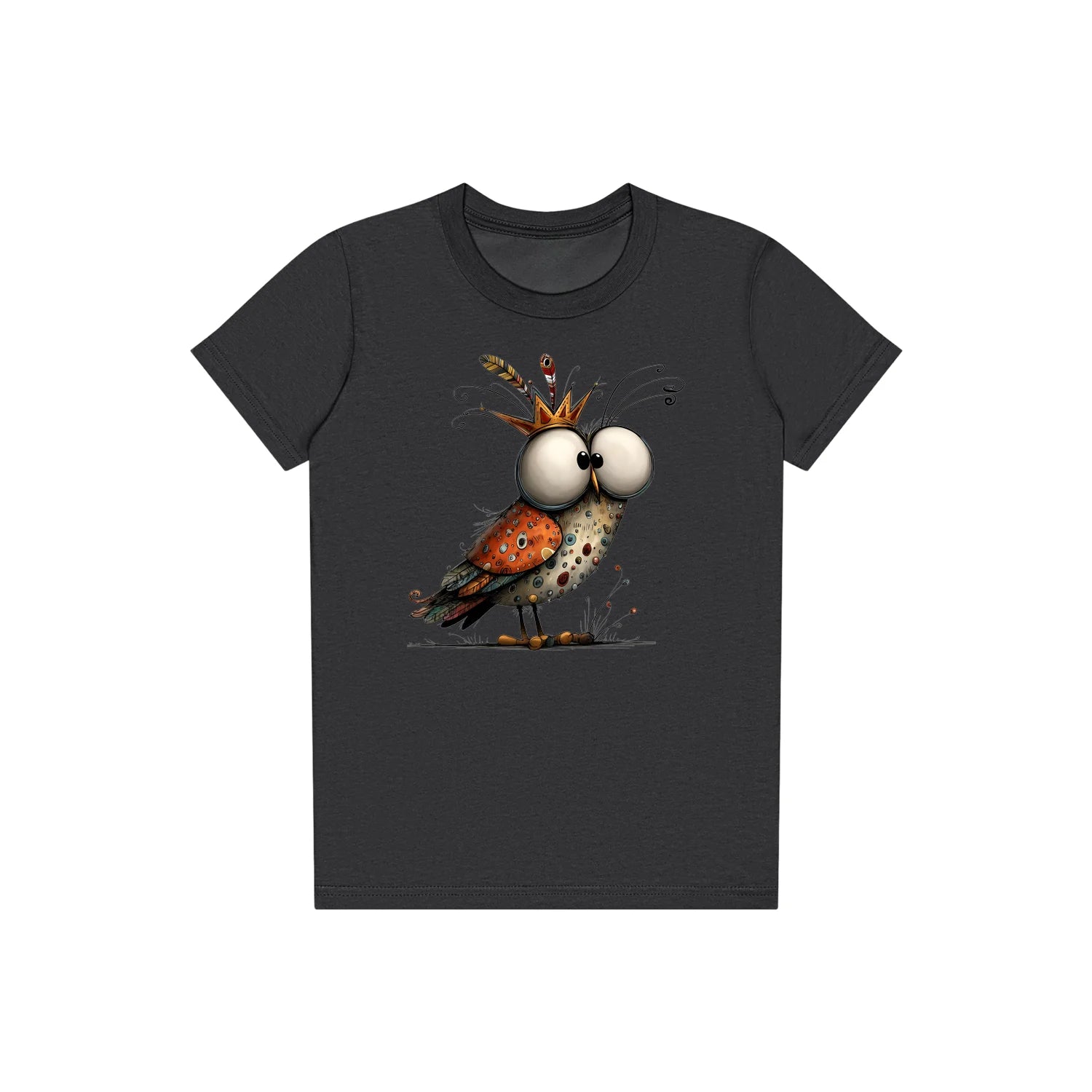 T-shirt Quirky Bird graphic 0048 - Dark Grey