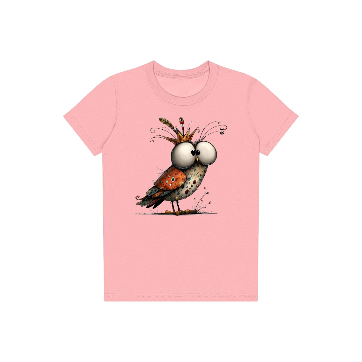T-shirt Quirky Bird graphic 0048 - Pink