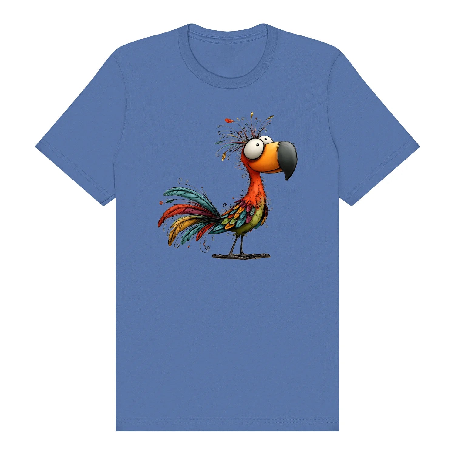 T-shirt Quirky Bird graphic 0049 - Columbia Blue