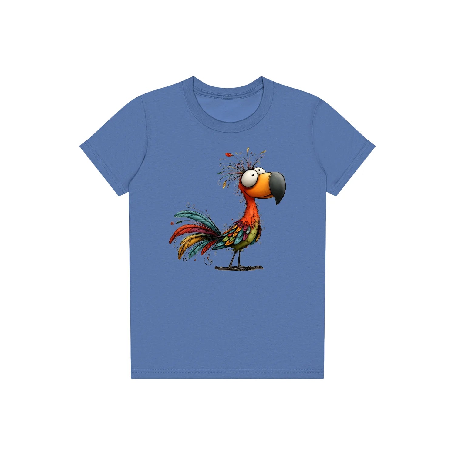 T-shirt Quirky Bird graphic 0049 - Columbia Blue