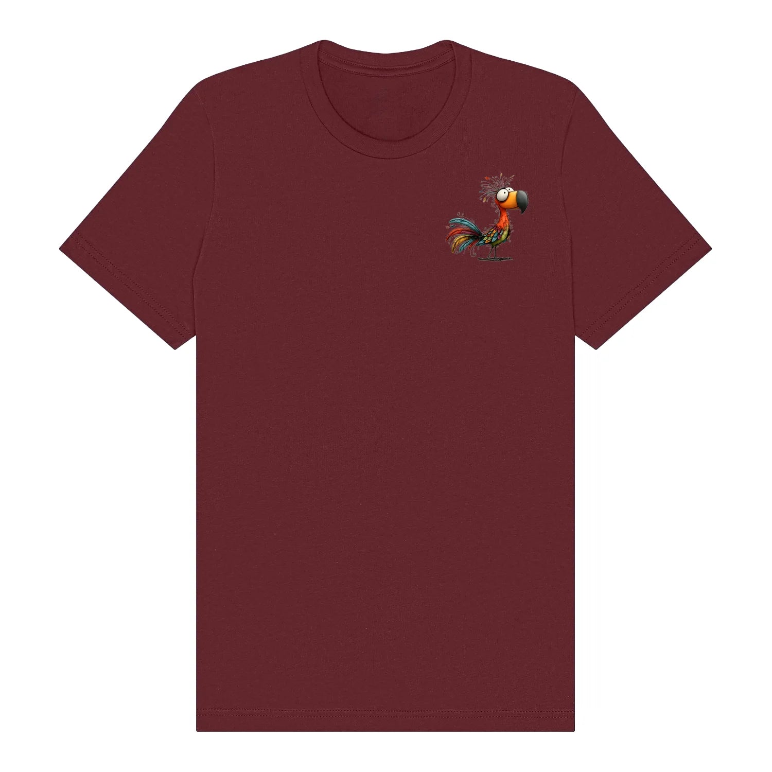 T-shirt Quirky Bird graphic 0049 - Maroon