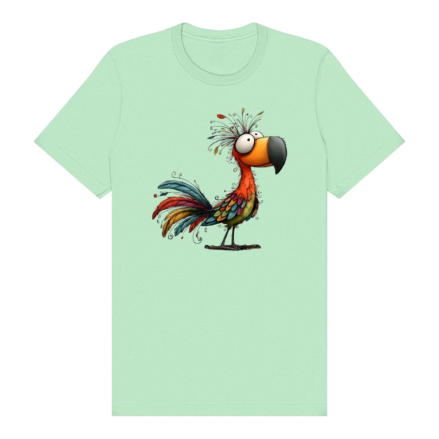 T-shirt Quirky Bird graphic 0049 - Mint
