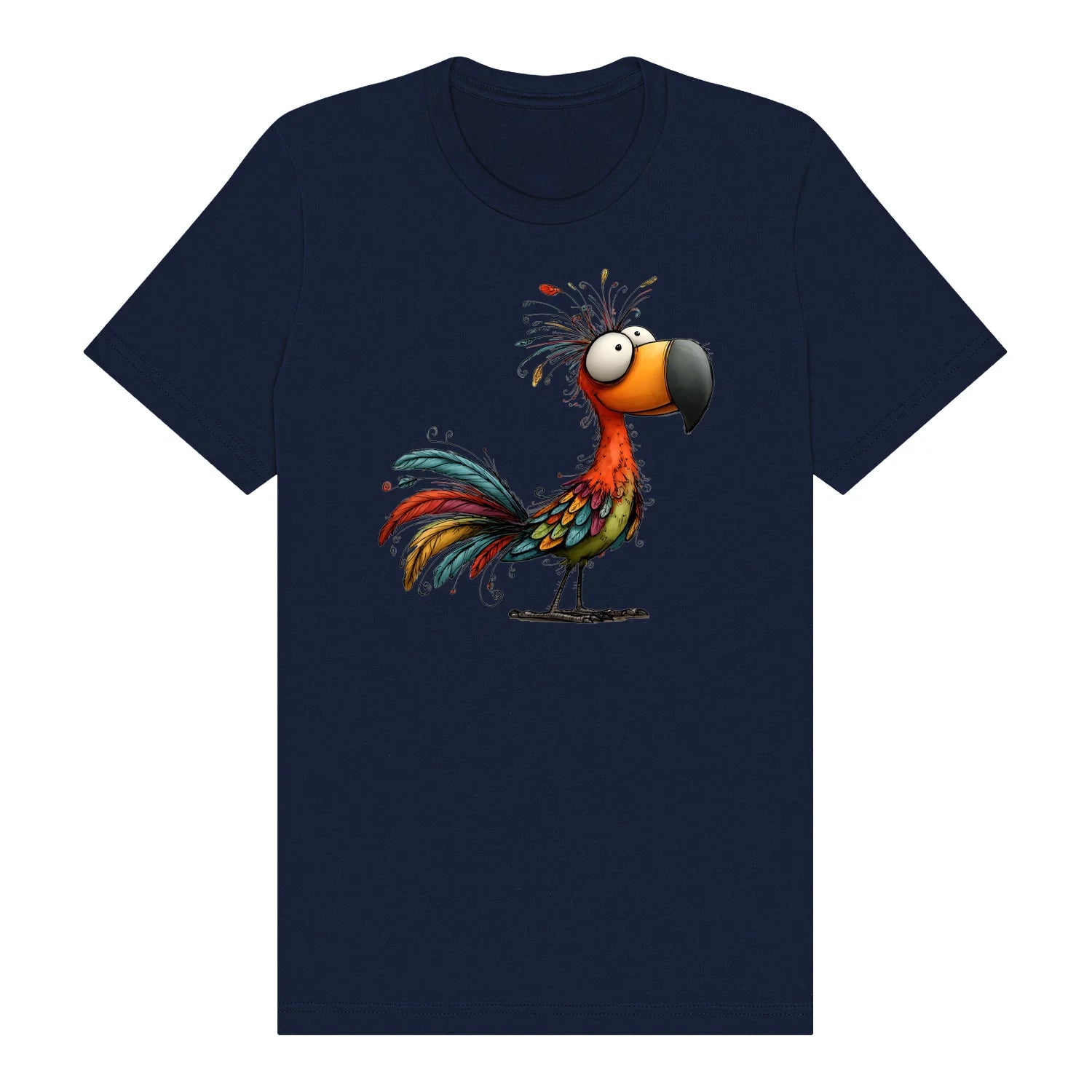 T-shirt Quirky Bird graphic 0049 - Navy