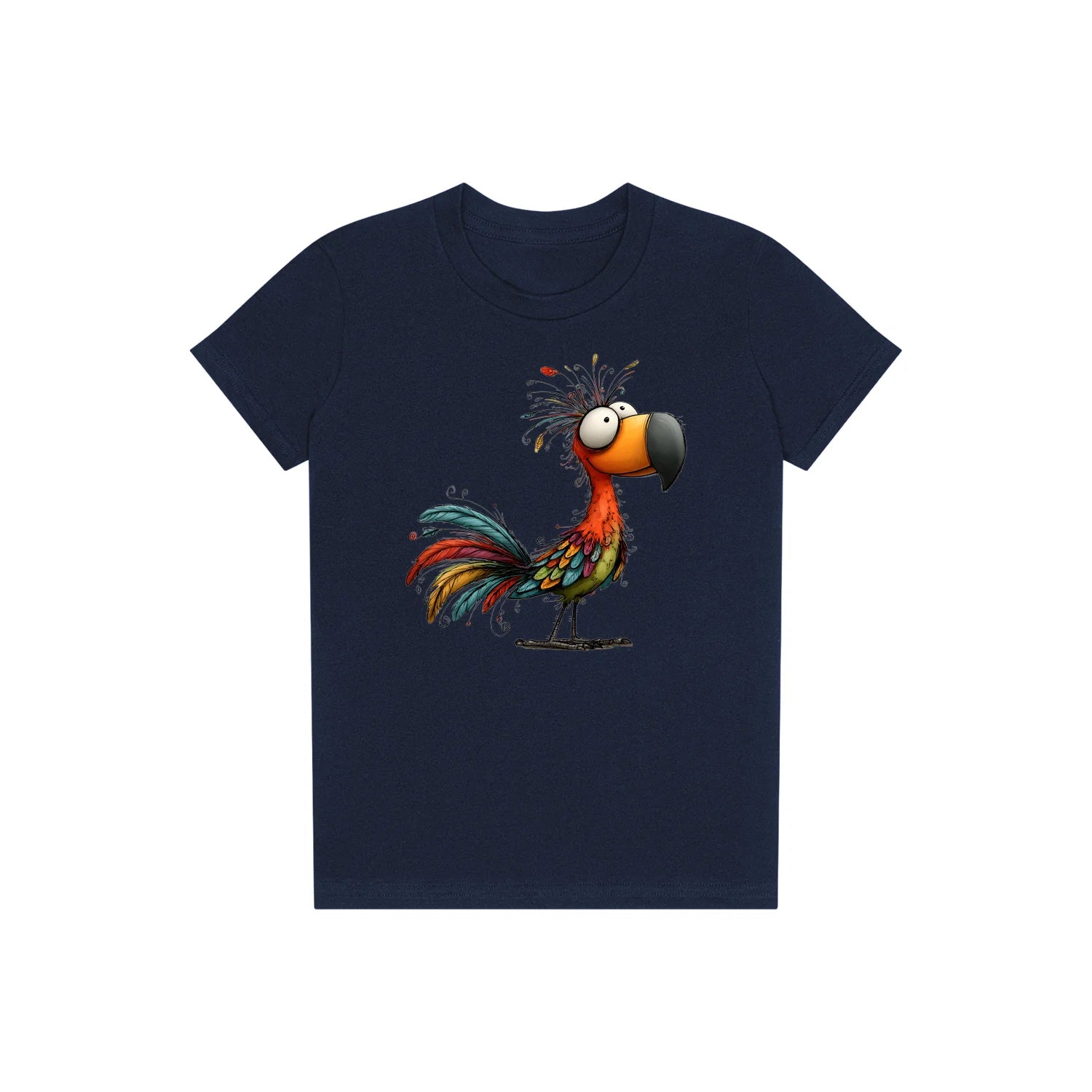 T-shirt Quirky Bird graphic 0049 - Navy