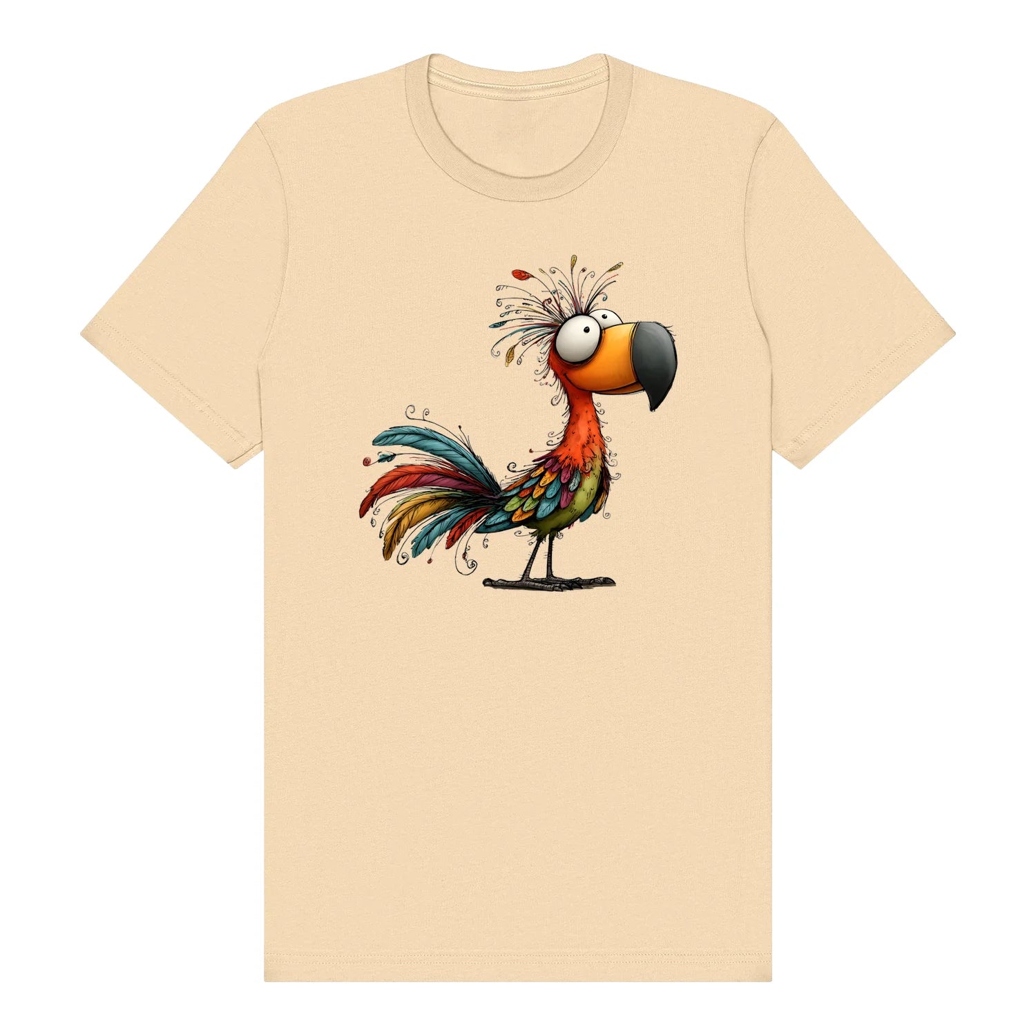 T-shirt Quirky Bird graphic 0049 - Soft Cream