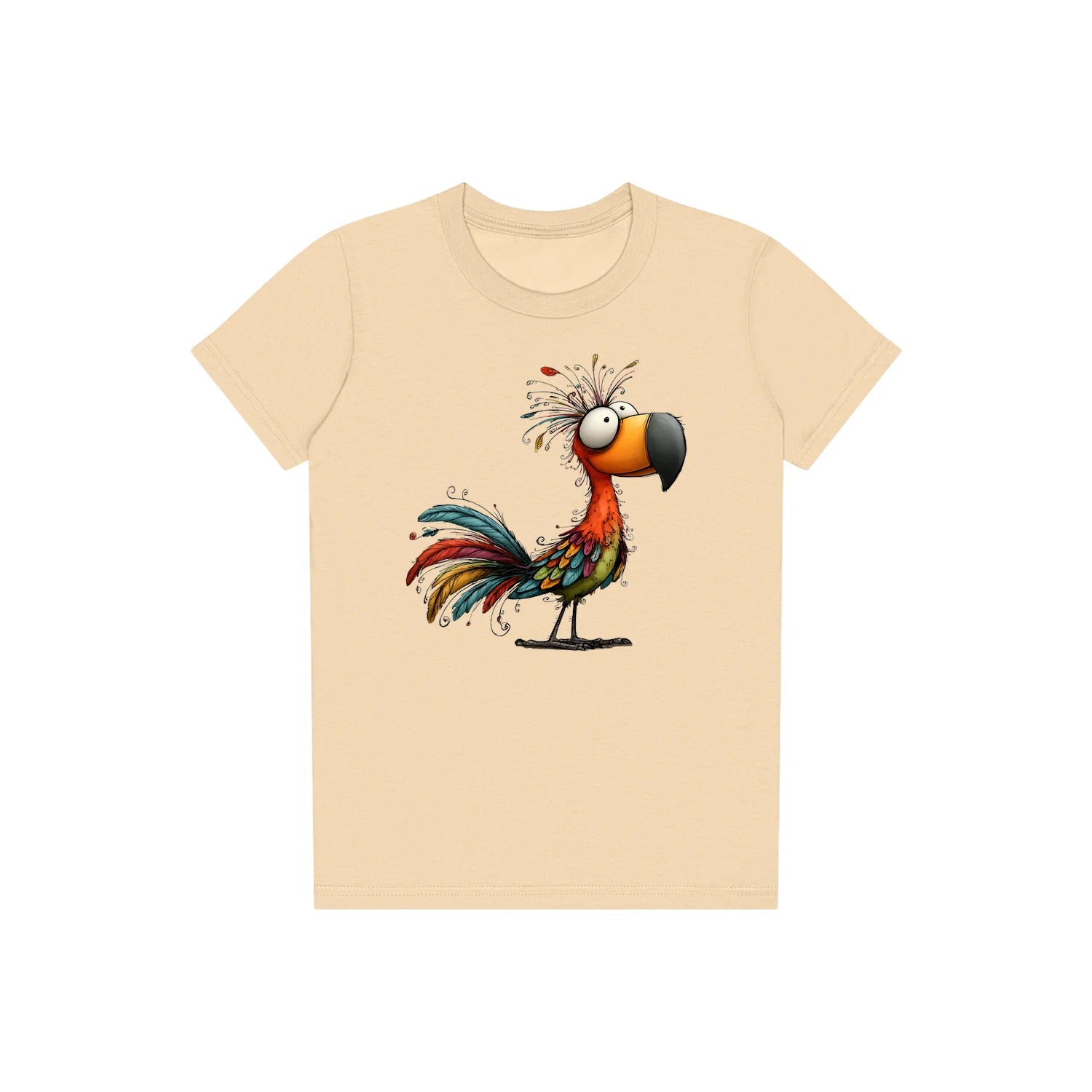 T-shirt Quirky Bird graphic 0049 - Soft Cream