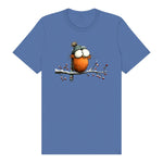 T-shirt Quirky Bird graphic 0050 - Columbia Blue