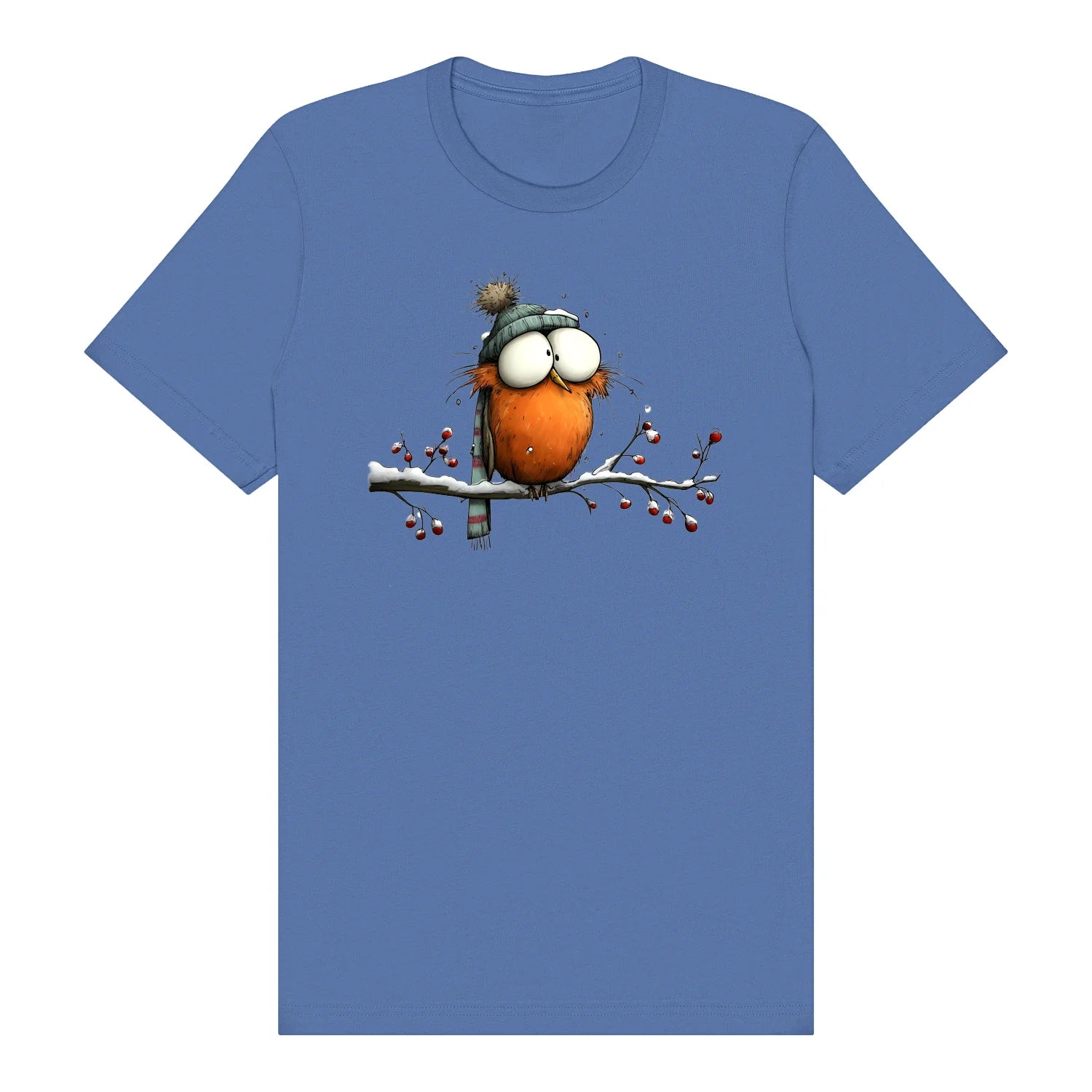 T-shirt Quirky Bird graphic 0050 - Columbia Blue