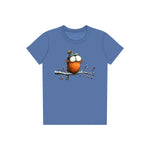 T-shirt Quirky Bird graphic 0050 - Columbia Blue