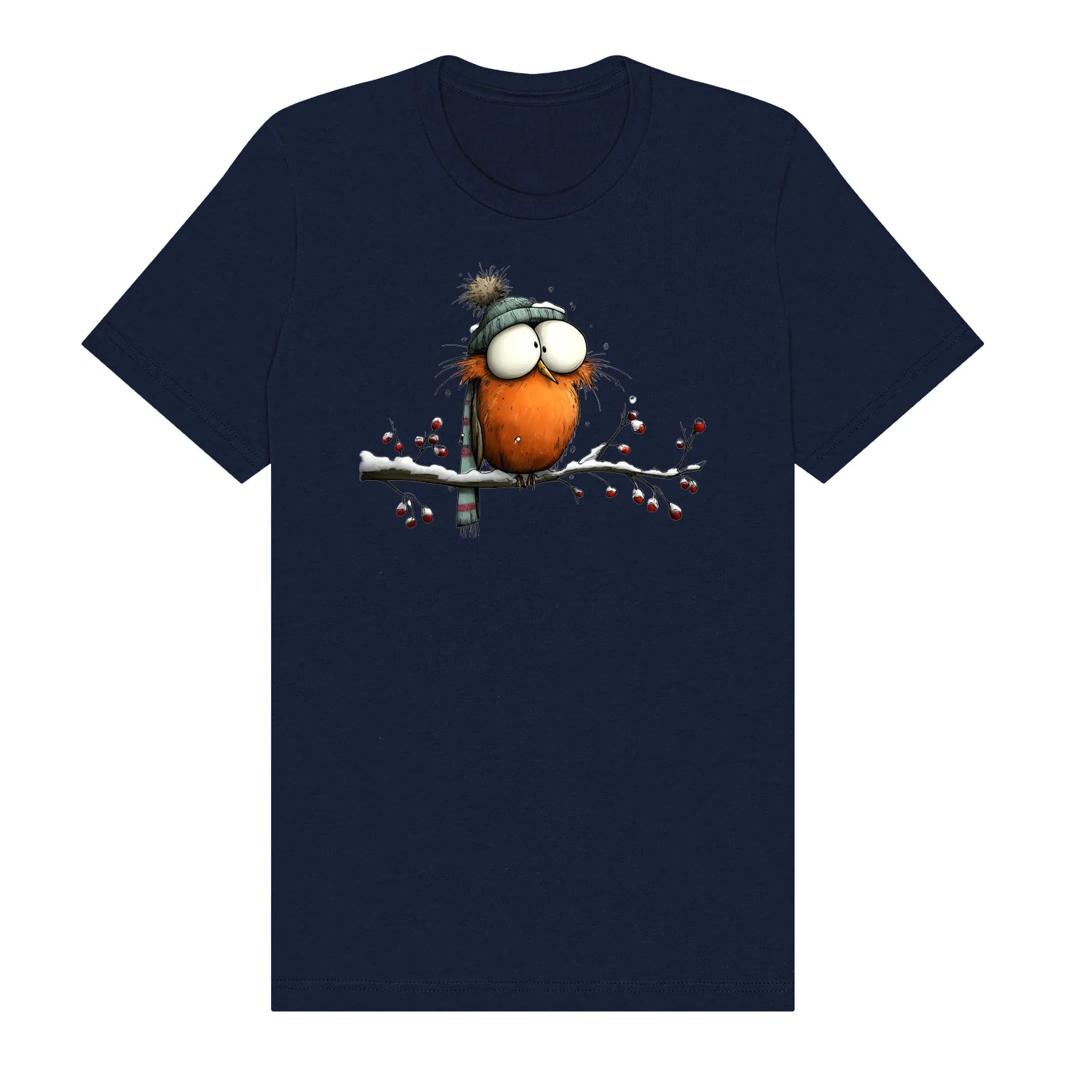 T-shirt Quirky Bird graphic 0050 - Navy