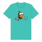 T-shirt Quirky Bird graphic 0050 - Teal