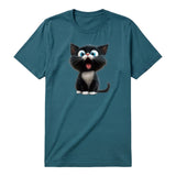 T-shirt Cat graphic 0002 - Deep Teal