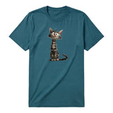 T-shirt Cat graphic 0010 - Deep Teal