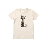 T-shirt Cat graphic 0010 - Natural