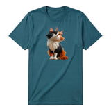 T-shirt Cat graphic 0011 - Deep Teal