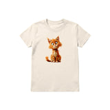 T-shirt Cat graphic 0013 - Natural