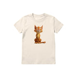 T-shirt Cat graphic 0014 - Natural