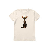 T-shirt Cat graphic 0015 - Natural