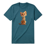 T-shirt Cat graphic 0019 - Deep Teal