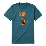 T-shirt Cat graphic 0020 - Deep Teal