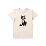T-shirt Cat graphic 0022 - Natural