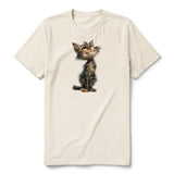 T-shirt Cat graphic 0023 - Natural