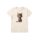 T-shirt Cat graphic 0024 - Natural