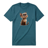 T-shirt Cat graphic 0028 - Deep Teal