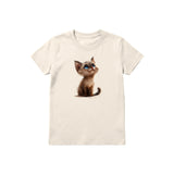 T-shirt Cat graphic 0028 - Natural