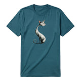 T-shirt Cat graphic 0029 - Deep Teal