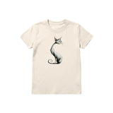 T-shirt Cat graphic 0029 - Natural